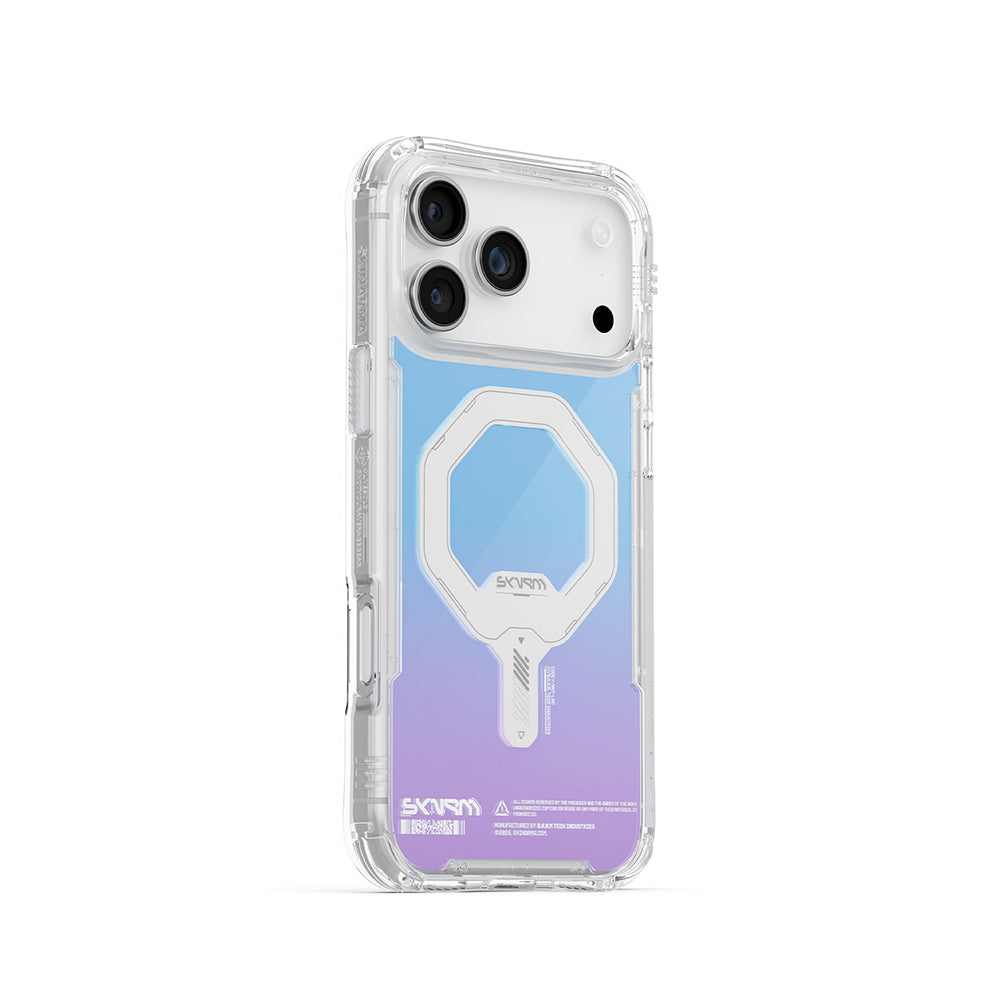 Skinarma iPhone 17 Pro M-Safe Şarj Özellikli IML Baskılı Holografik MYST Kılıf Skinarma iPhone 17 Pro M-Safe Şarj Özellikli IML Baskılı Holografik MYST Kılıf